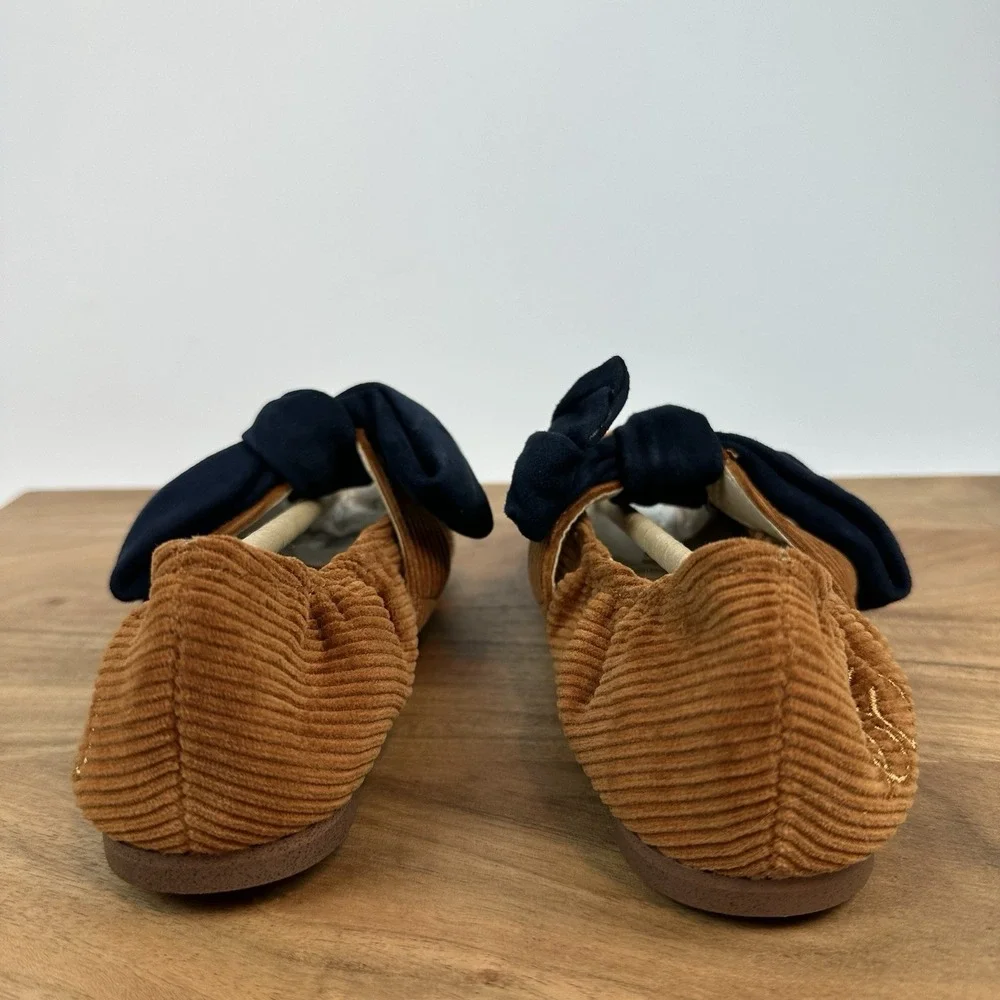 New Big Kids Sam Edelman Felicity Mustard/Navy Ballet Flats Shoes‎ Size 2 Y